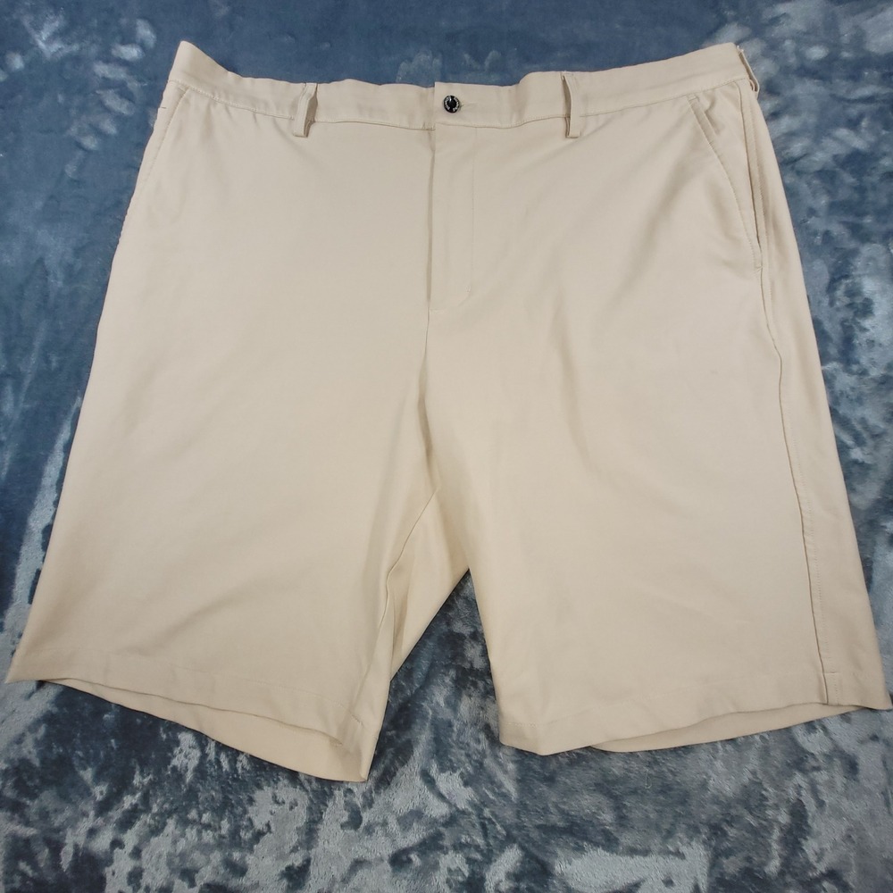Dunning Mens Golf Shorts Tan‎ Khaki Performance Flat Front Size 40